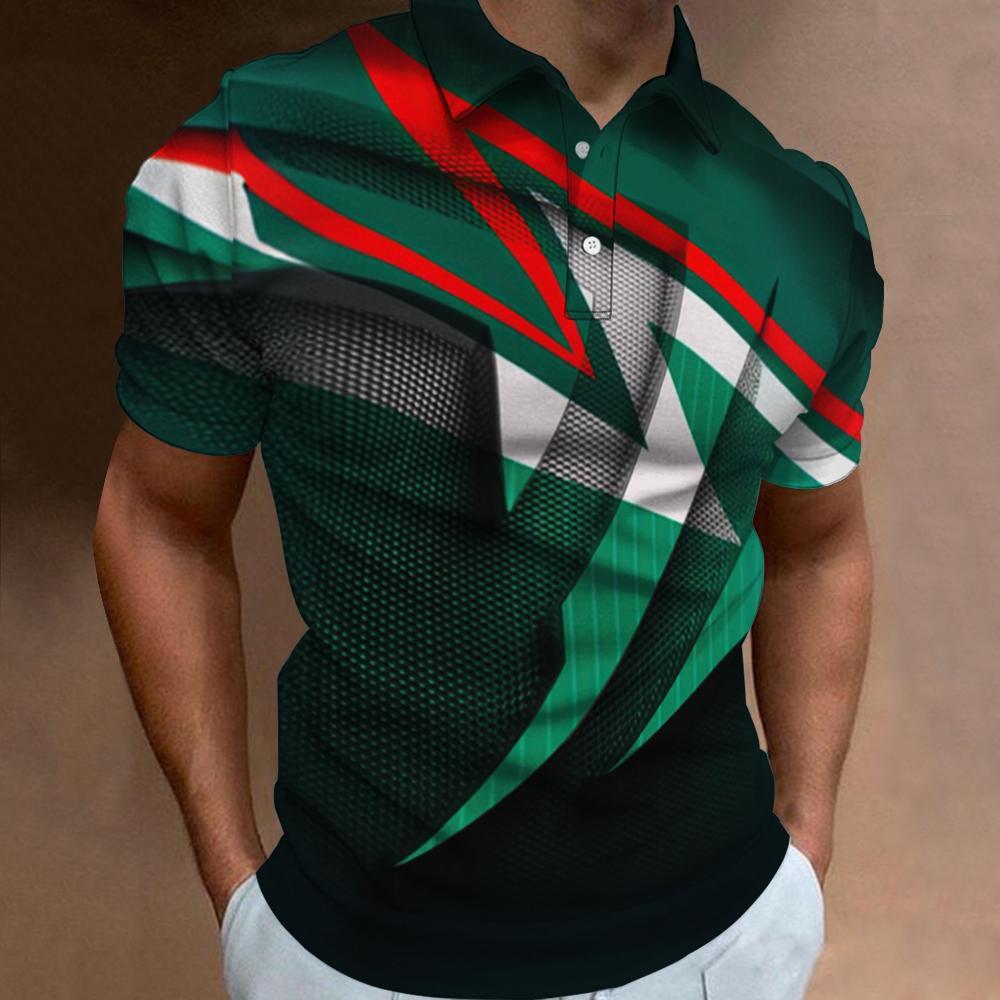 Fashion Polo T-Shirts For Men  - 3D Printing Technology ulasan dan harga