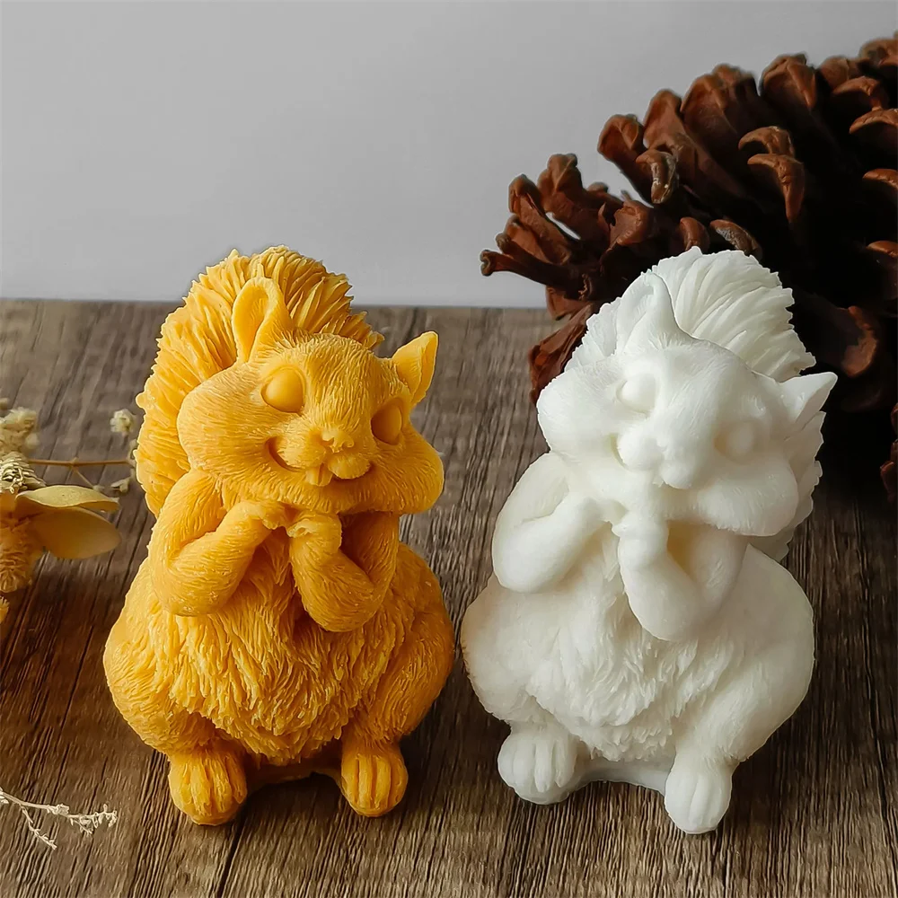 Cute Squirrel Candle Silicone  - 3D Printing Epoxy Resin ulasan dan harga