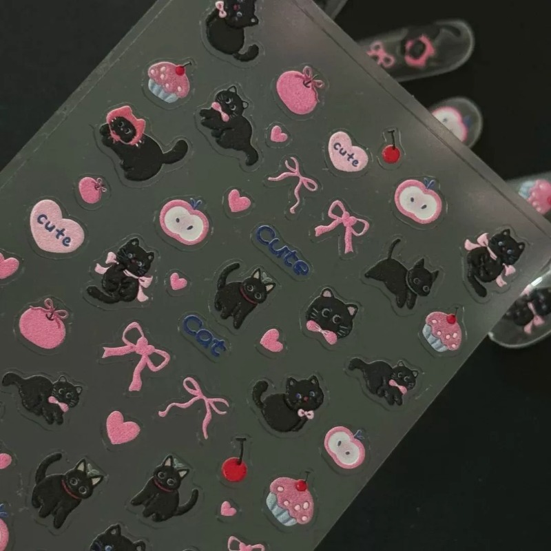 Cute Cartoon Bow Black Cat 3D  - 3D Printing Epoxy Resin ulasan dan harga