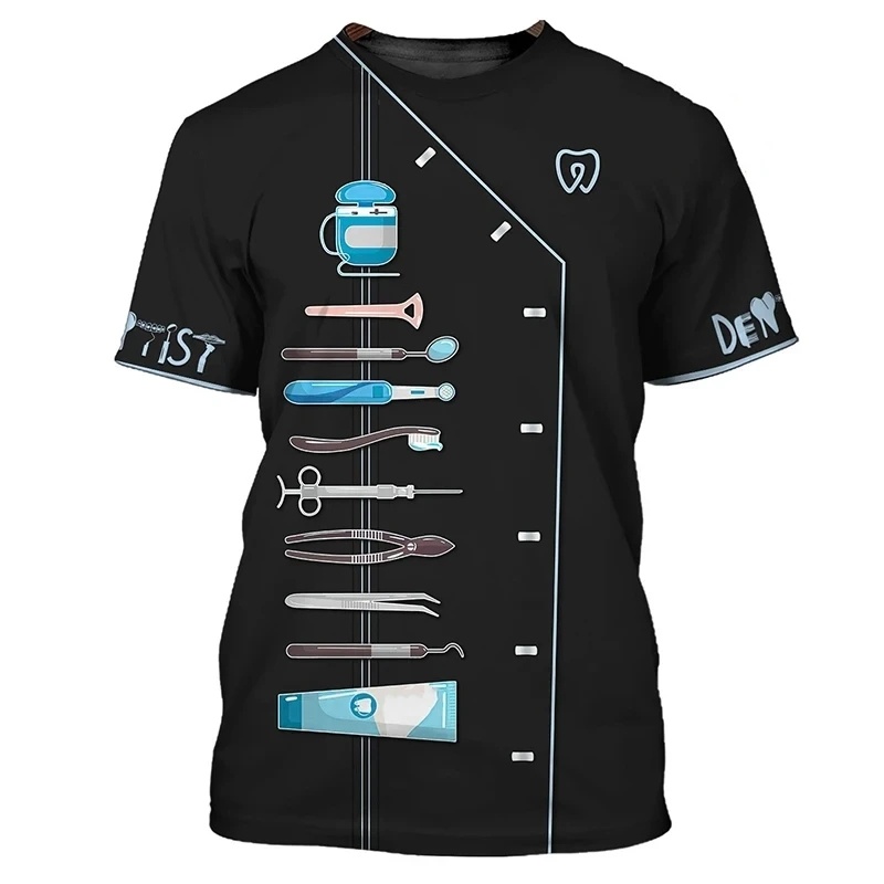 Dentists Uniform Pattern T Shi - 3D Printing Dental ulasan dan harga