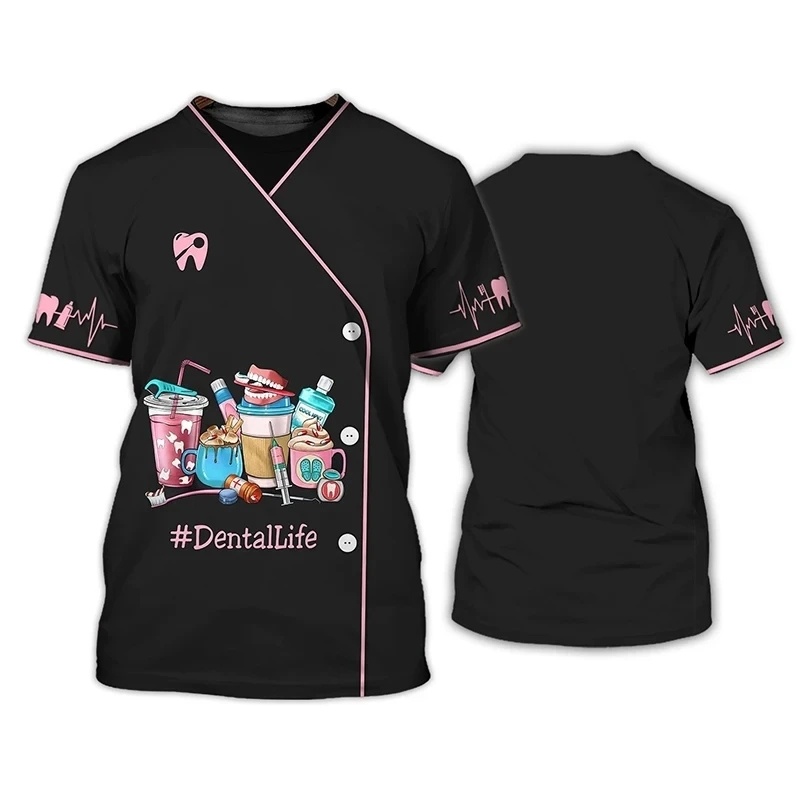 Dentists Uniform Pattern T Shi - 3D Printing Dental ulasan dan harga