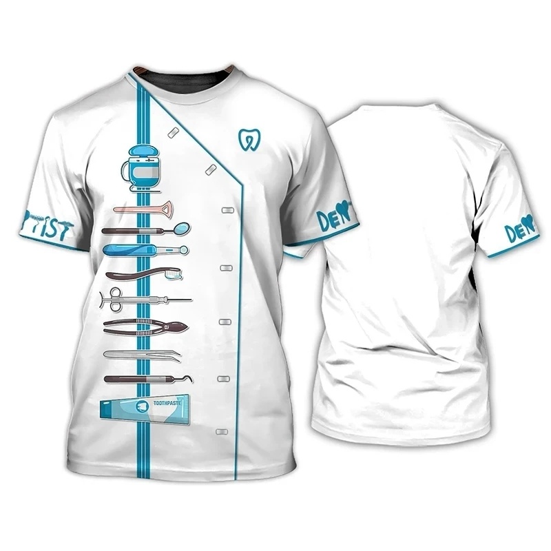 Dentists Uniform Pattern T Shi - 3D Printing Dental ulasan dan harga